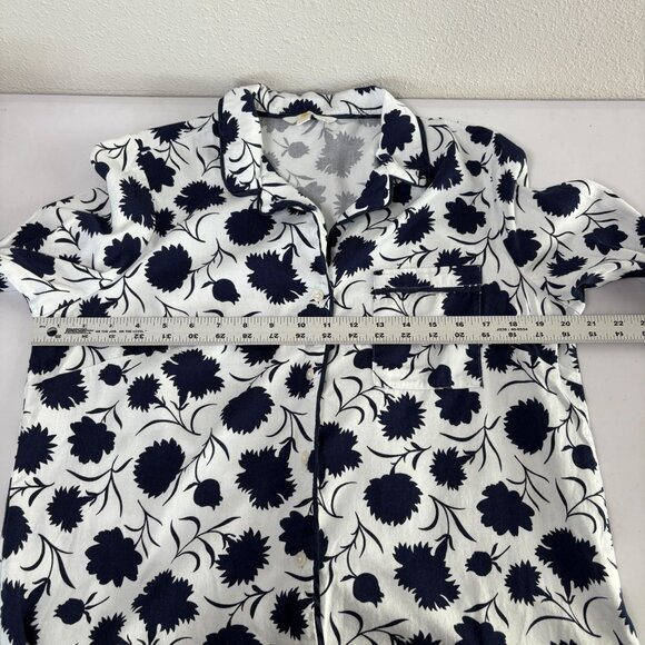 Boden Floral Pajama Set Top Shorts Size 10 White Blue Floral Sleepwear Cotton - Picture 13 of 16